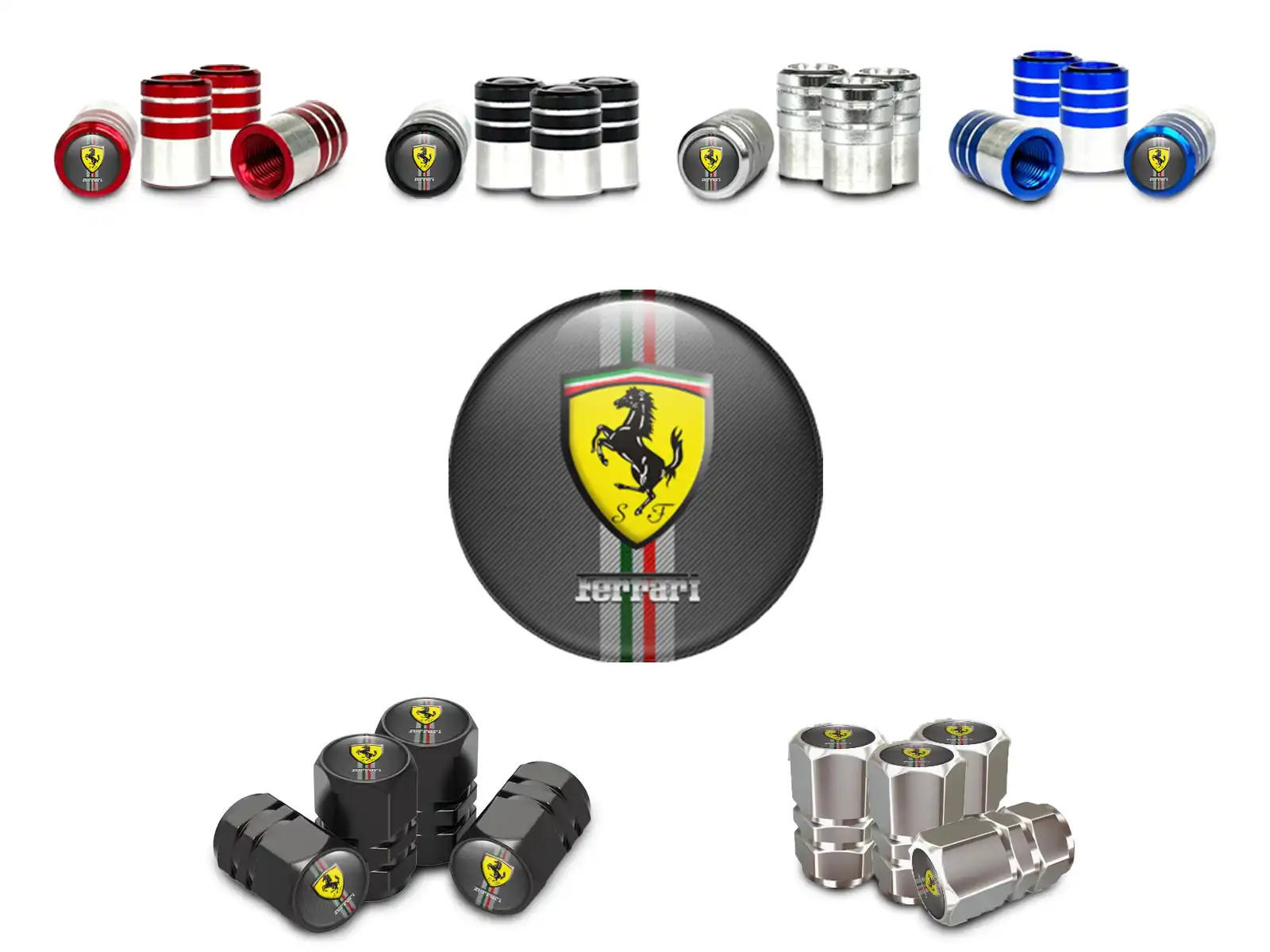 Ferrari Tapones Válvula Bicicleta Estilo Carrera